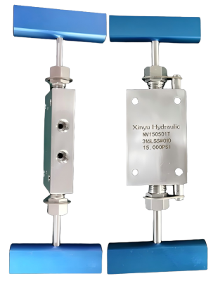 三通型一進兩出雙控高壓手動針閥